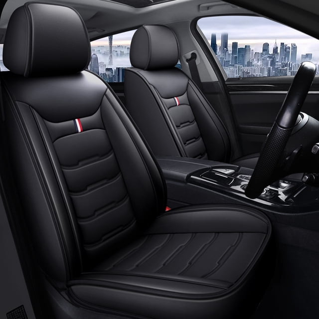 Maidao Car Seat Covers for FIAT for Panda 2011-Present 5 Seats Front Rear Cushion Protector with Headrest Black
