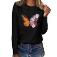 thumbnail image 2 of Leutsin T-shirt Blouse à Manches Longues à Col Rond Imprimé pour Femmes Grande Taille, 2 of 6