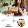 thumbnail image 2 of Leojiow Clear Glass Cooking Pot With Lid Stovetop Heat For Soup Stew Pasta Boiling Kitchen Cookware 17X15Cm Clear, 2 of 6