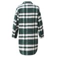 thumbnail image 5 of IROINID Surchemise Mi-Longue pour Femmes, Veste à Carreaux à Col Rabattu, Manches Longues, Décontractée avec Boutons, Vert Armée, 5 of 5