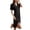 Black, variant on Timegard Pajamas Dress for Women Lace Short Sleeve V Neck Long Nightgowns Casual Comfy Solid Color Sleepwear
