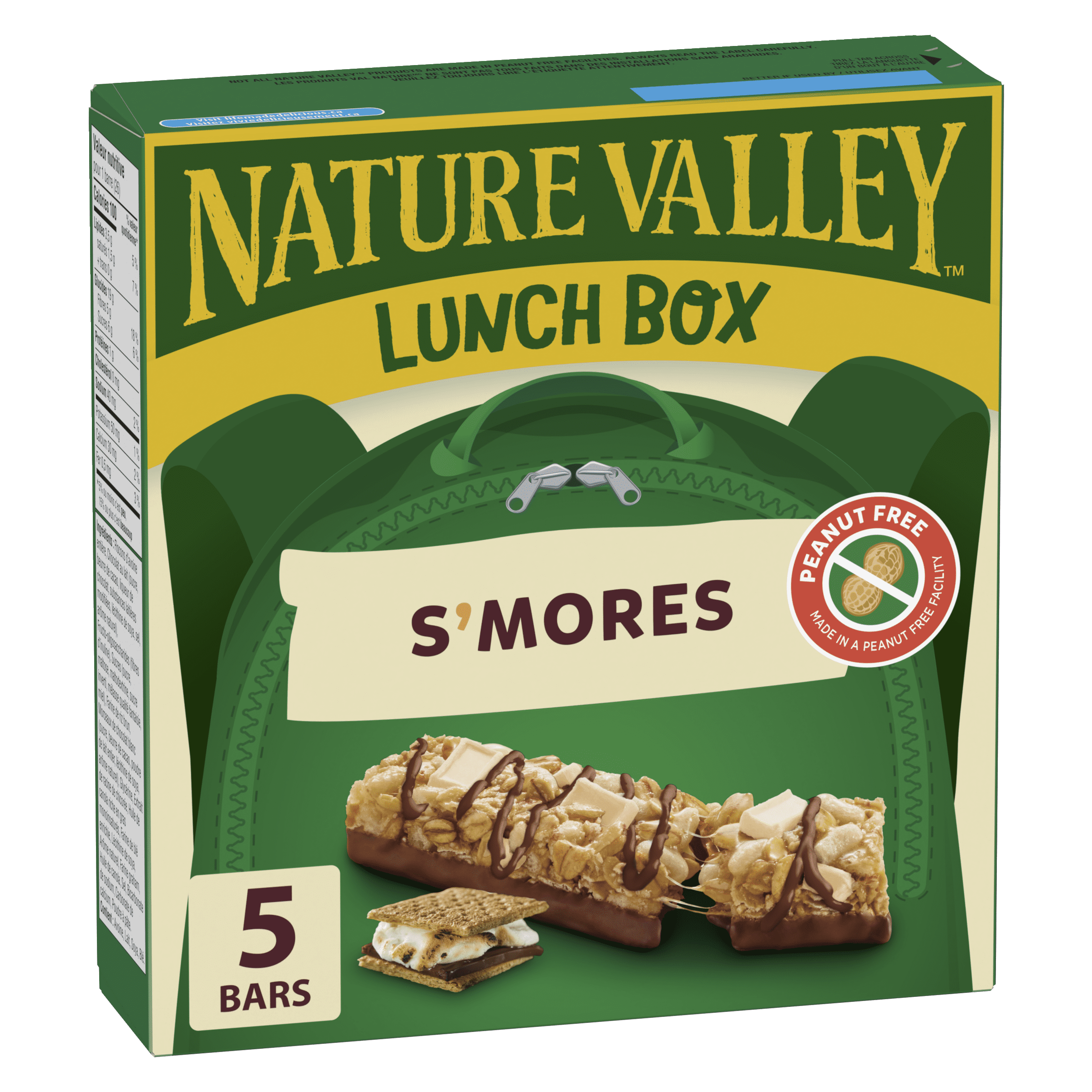 Nature Valley Barres Granola Lunchbox, S'mores, Sans Cacahuètes, Collations pour Enfants, 5 barres