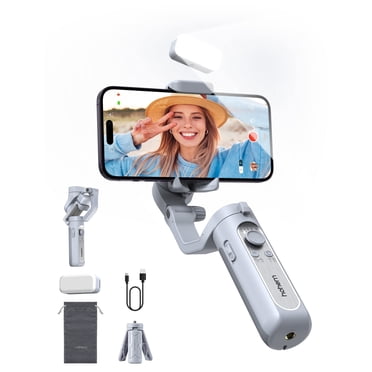 hohem iSteady XE Ultra-Light Foldable 3-Axis Smartphone Gimbal Stabilizer with Magnetic Fill Light (3 Color Modes, 10 Brightness Levels) - One-Button Start, 8H Battery, iSteady 7.0 Stabilization for