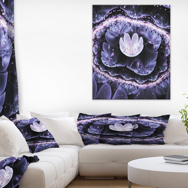 Shiny Fractal Flower with Bokeh Effect - Floral Canvas Art Print