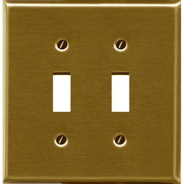 Atron Electro Industries Traditional Brass Double Toggle Wall Plate
