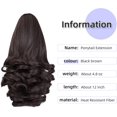 thumbnail image 2 of ORUYROP Extension de Queue de Cheval, extensions de Cheveux à Pince Griffe de 12 Pouces Queue de Cheval Cheveux Courts Bouclés Extension de Cheveux Pièce de Cheveux Synthétique d'Apparence Naturelle pour Femmes Noir Brun, 2 of 7