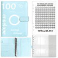 thumbnail image 2 of 100 Envelopes Money Saving Challenge, 100 Envelope Challenge Binder, Money Saving Binder, Budget Book (Blue), 2 of 7