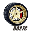 thumbnail image 1 of Carlomo Roues 1/64 pour Modèle de Voiture D-Class 2 Ensemble de Détail en Alliage Pièces de Rechange avec Pneus en Caoutchouc Disque de Casse Adultes Passe-Temps D027C, 1 of 6