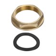thumbnail image 1 of Brass Lock Nuts Pipe Fitting, G1-1/4" Female Hex Locknut with Washer, 1 of 6