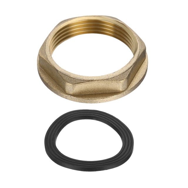 Brass Lock Nuts Pipe Fitting, G1-1/4" Female Hex Locknut with Washer