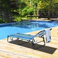 thumbnail image 2 of Costway Lot de 2 Chaises Longues de Plage avec Ouverture pour le Visage, Coussins et Dossier Réglable, 2 of 10
