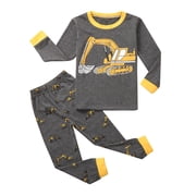 Gubotare Kids Pajamas Set of 2 Toddler Boys Pajamas 2 Piece Pjs Set Long Sleeve Top & Pants Kids Pajama Clothes Sets Winter Sleepwear (Grey,7-8 Years)