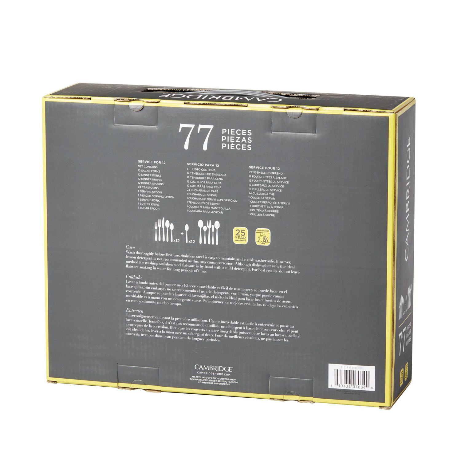 Cambridge Haledon Mirror 77 Piece Flatware Set