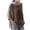 Khaki, variant on Plus Size Tops for Women Cotton Linen Casual Solid Color Crewneck Tshirts Three Quarter Length Sleeve Loose Comfy Tee Tops