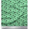 thumbnail image 1 of Soimoi Green polyester Crepe Fabric Rocket & Spaceship Galaxy Fabric Prints By Yard 52 Inch Wide, 1 of 3