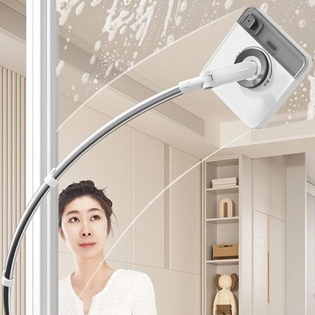 Meitianfacai Brosse de Nettoyage de Fenêtre avec Long Manche Outil de Nettoyage de Fenêtre - Outil de Nettoyage de Fenêtre Raclette de Lavage de Fenêtre Multi-Usage avec Perche d'Extension pour la Maison