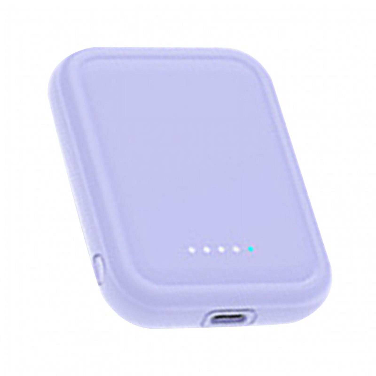 Magnetic Wireless Power Bank 5000mAh Battery Pack Magnetic Fast Charge Portable Charger Powerbank For Smart Phones Purple