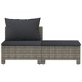 thumbnail image 2 of vidaXL 2 Piece Garden Lounge Set with Cushions Grey Poly Rattan, 2 of 5