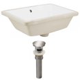 thumbnail image 1 of 18.25-in. W Rectangle Bathroom Undermount Sink Set In White - Brushed Nickel Hardware - Overflow Drain Incl. AI-24791, 1 of 8