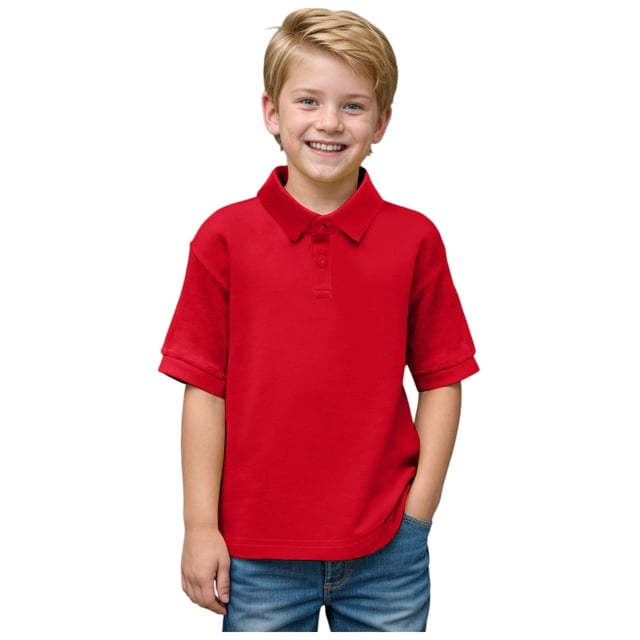 Splozh Vêtements pour Garçons Été Manches Courtes Col Rond Basique Mode Garçons T-Shirt à Manches Courtes pour Enfants Chemise en Coton pour Enfants, Rouge, 9-10 Ans