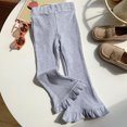 thumbnail image 2 of Timegard Toddler Girls Clothes Ruffle Flare Leggings Solid Color Comfy Trousers Children Cute Stretch Pants, 2 of 7