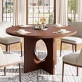 thumbnail image 1 of Round Dining Table for 4-6 People, 47'' Dining Room Table with Wooden Pedestal Base, Dinner Tables, Circle Kitchen Tables for Dining Room, Kitchen, Living Room (Table Only), 1 of 7