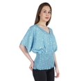 thumbnail image 4 of Moomaya Hauts Chauve-Souris Imprimés pour Femmes Col en V Blouse d'Été Décontractée Tunique Mode, 4 of 7