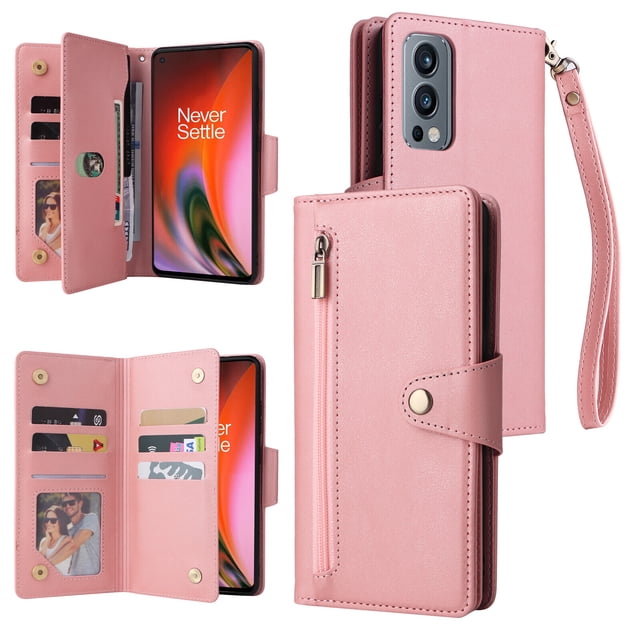 Case for OnePlus Nord 2 5G Magnetic Leather Zipper Wallet Cover Card Holder