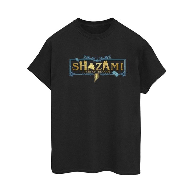 DC Comics Femmes Shazam Fury des Dieux Logo d'Or Coton Petit Ami T-Shirt