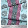 thumbnail image 3 of Soimoi polyester Crepe Fabric Stripe & Mandala Decorative Print Fabric by the Yard 42 Inch Wide, 3 of 3