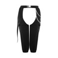 thumbnail image 4 of Women Crotchless Trousers Solid Color Long Pants with Chain Belt, 4 of 6