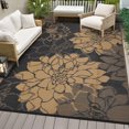 thumbnail image 3 of Tapis d'Extérieur Réversible Imperméable – Tapis de Patio en Paille Plastique Durable, Résistant aux UV, Facile à Nettoyer, Léger et Pliable, Parfait pour le Camping, le Jardin, la Terrasse, le Porche et le VR – 9x12 Pieds, Noir Brun, É.-U., 3 of 8