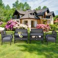 thumbnail image 2 of Gymax 8PCS Patio Wicker Rattan Conversation Set Outdoor Furniture Set w/ Cushion, 2 of 10