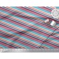 thumbnail image 2 of Soimoi Poly Georgette Fabric Horizontal Stripe Printed Fabric 1 Yard 52 Inch Wide, 2 of 5