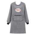 thumbnail image 2 of Women Long Sleeve Aprons Oil Proof Cotton Home Kitchen Cooking Clean Apron Pocket, 2 of 3