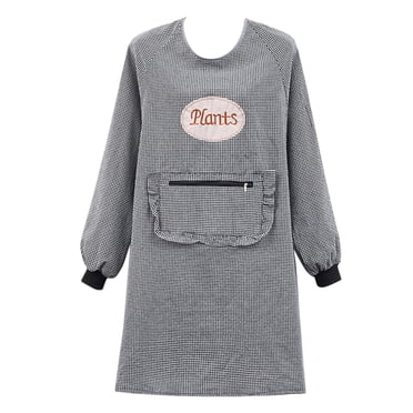 YWOAGH Women Long Sleeve Aprons Oil Proof Cotton Home Kitchen Cooking Clean Apron Pocket Apron Sleeve Black
