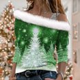 thumbnail image 1 of Qertyioot Women Hiver Sweat d'Impression de Noël, Manches Longues Casual Col Rond Pull Tops de Mode, 1 of 5