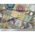 thumbnail image 3 of Soimoi Japan Crepe Satin Fabric Ogee & Mandala Patchwork Fabric Prints by Yard 42 Inch Wide, 3 of 3