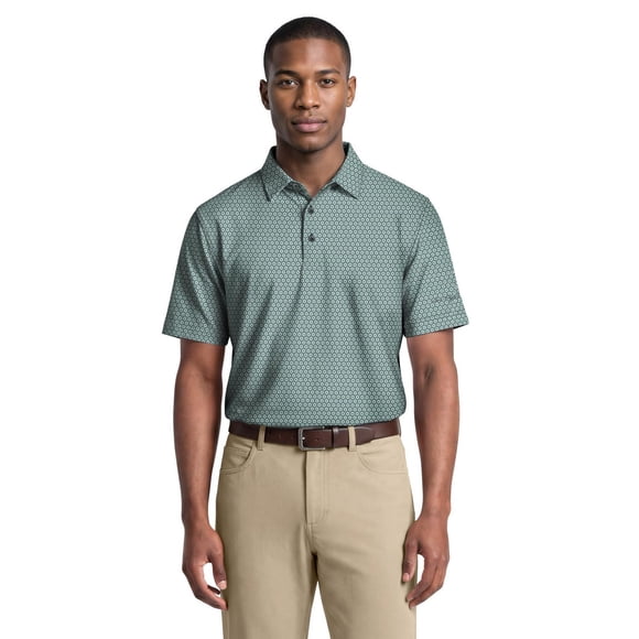 Ben Hogan Performance Men's Flower Geometric Golf Print Short Sleeve Polo Shirt