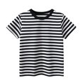 thumbnail image 1 of RXIRUCGD 2025 Vêtements d'Été pour Enfants T-shirt d'Été à Rayures à Col Rond à Manches Courtes pour Enfants, 1 of 2