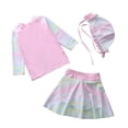 thumbnail image 3 of Baby/Toddler Girls Mermaid Swimsuit Rashguard Set Long Sleeve UPF 50+ ,CM25-11BT Size 4T, 3 of 5