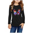 thumbnail image 1 of RXIRUCGD Chemises à Manches Longues pour Filles, Col Rond Mignon, Blouses Décontractées Élégantes (Noir, Taille : 7 Ans), 1 of 5