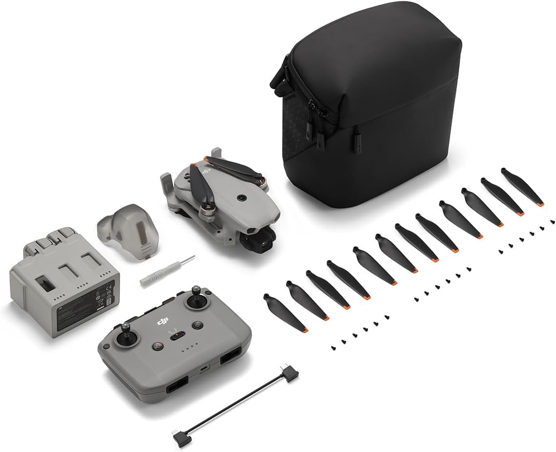 Refurbished DJI Lito X1 Fly More Combo with DJI RC-N3, 4K Camera Drone for Beginners, Grey