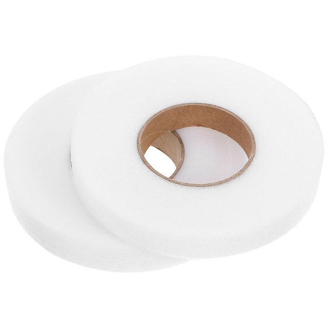 HLONK Ruban de Ourlement Double Face pour Vêtements et Rideaux - 2 Rouleaux Ruban Adhésif Blanc