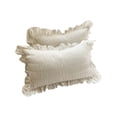 thumbnail image 2 of Aodebiao Ruffled Pillowcases Set of 2 - Standard Size 18x29" Envelope Closure Sham Covers, Soft Polyester for Bedroom (White/Pink/Blue/Yellow), 2 of 7