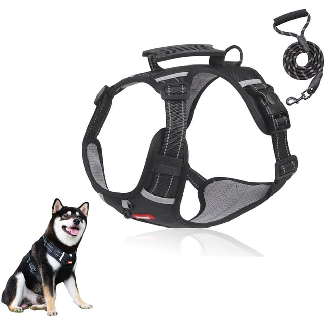 no Pull Dog Harness with Leash Set, Adjustable Dog Vest with Reflective, for Small Medium Large Dogs