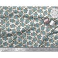 thumbnail image 3 of Soimoi Poly Georgette Fabric Leaves & Floral Block Printed Fabric 1 Yard 42 Inch Wide, 3 of 3