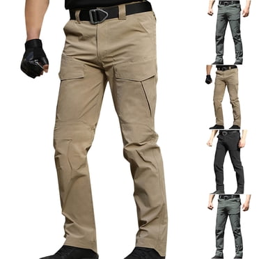 Styesk Men's Pants Mens Fashion Solid Multiple Pockets Multi Multifunctional Work Trousers Pants
