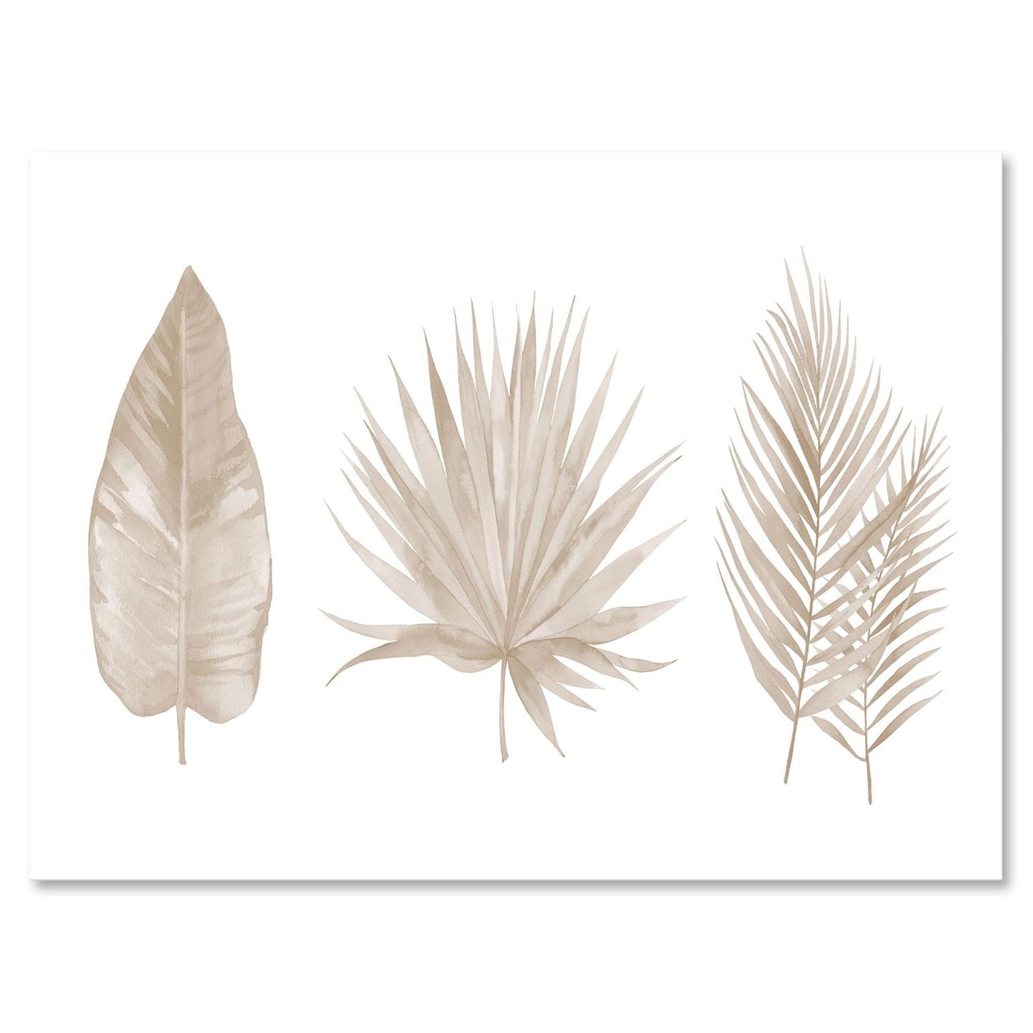 Designart Feuilles Tropicales Beiges Art mural sur toile