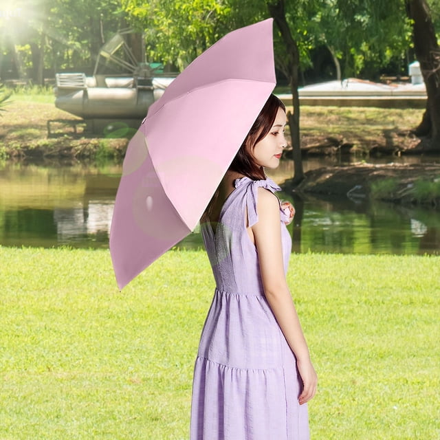EGNMCR Ultralight Sun Umbrella Sun Protection Women Small Umbrella Portable Capsule Umbrella Mini Fold Umbrella For Sunny And Rainy Days Pocket Rain Gear